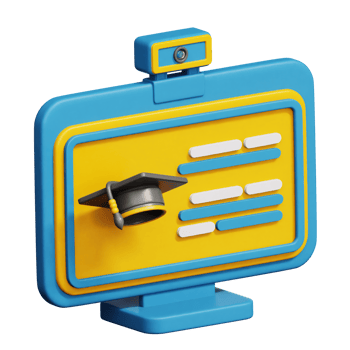Online Graduation 3d illustration png