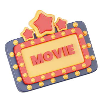 Cinema Sign Board 3d illustration png