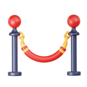 Ribbon Barrier 3d illustration png