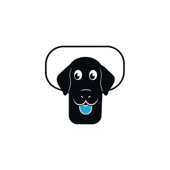 Black Labrador dog speaks icon illustration vector