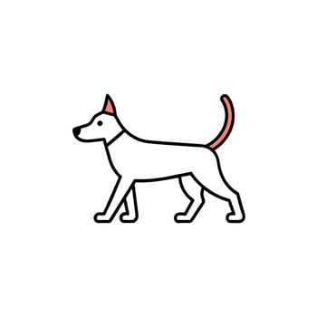 Borador dog walks icon illustration vector