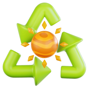 Recycle Solar Energy 3d illustration png