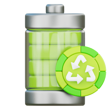 Battery Recycling 3d illustration png