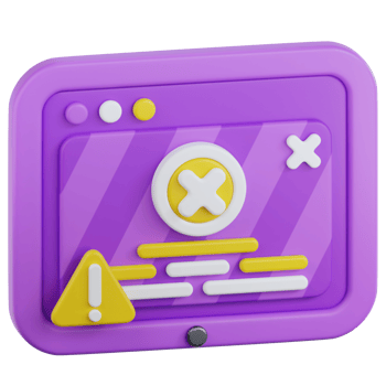 Browser Error 3d illustration png