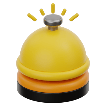 Reception Bell 3d illustration png