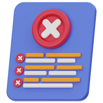 Rejected Document 3d illustration png