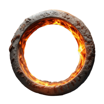 Fiery ring on transparent background symbolizing energy and intensity png