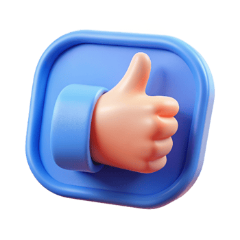 Like Button 3d Render png
