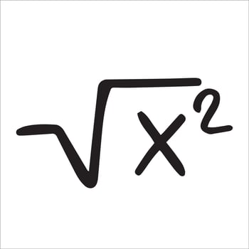 Square mathematical symbol. Black and white drawing in sketch style, vintage graphic vector