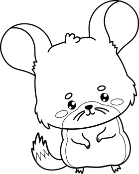 Outline chinchilla Cartoon kawaii animal rodent png