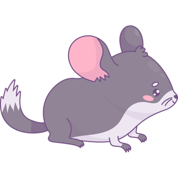 Funny chinchilla. Cartoon kawaii animal rodent png