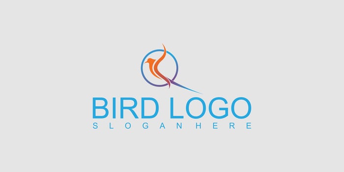 Simple bird logo design with unique concept premium vector