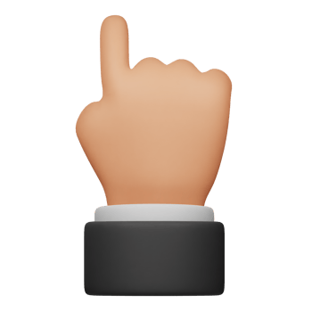 point up hand 3d icon png
