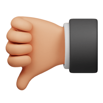 thumbs down hand 3d icon png