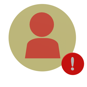 3 D illustration of warning account icon png