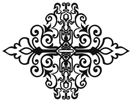 Carpet components. black stripes. rug Oriental ornament with floral motifs. Indian design element for henna tattoo, adult coloring book, greeting card, wedding invitation or spa beauty flyer. png