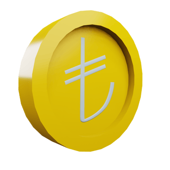 3 D illustration of lira icon png