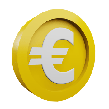 3 D illustration of euro icon png