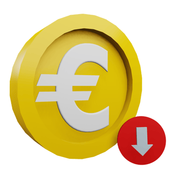 3 D illustration of euro icon png