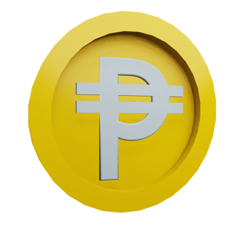 3 D illustration of peso icon png