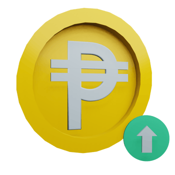 3 D illustration of peso icon png