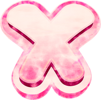 Pink Watercolor Letter X Typography png