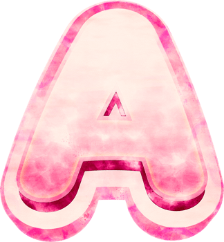 Pink Watercolor Letter A Typography png