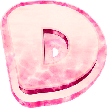 Pink Watercolor Letter D Typography png