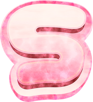 Pink Watercolor Letter S Typography png