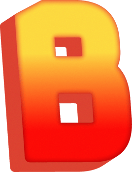 Letter B, 3D Bold Orange Alphabet Letter png