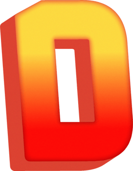 Letter D, 3D Bold Orange Alphabet Letter png