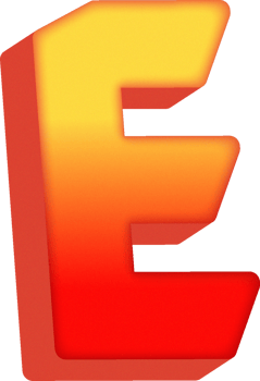 Letter E, 3D Bold Orange Alphabet Letter png