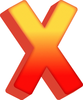 Letter X, 3D Bold Orange Alphabet Letter png