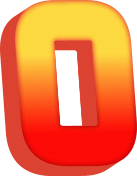 Letter O, 3D Bold Orange Alphabet Letter png