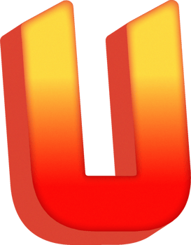 Letter U, 3D Bold Orange Alphabet Letter png