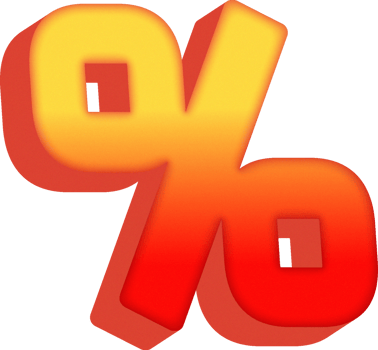 Percent, 3D Bold Orange Alphabet Letter png