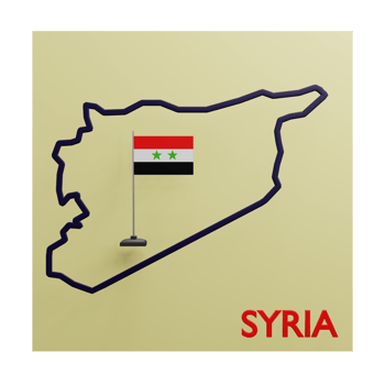 3 D illustration of Syria Map icon png