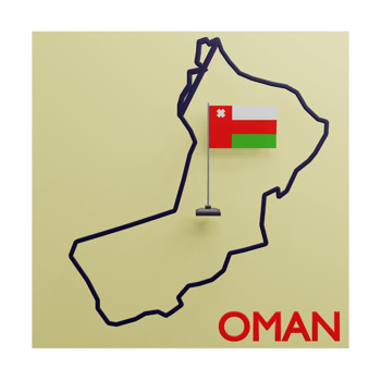 3 D illustration of Oman Map icon png
