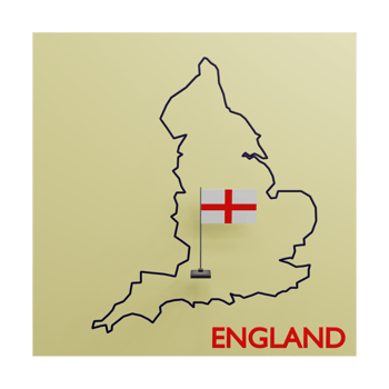 3 D illustration of England Map icon png