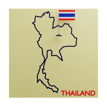 3 D illustration of Thailand Map icon png