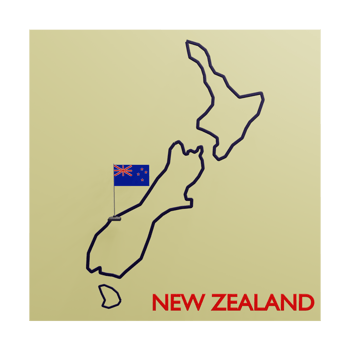 3 D illustration of New zealand Map icon png