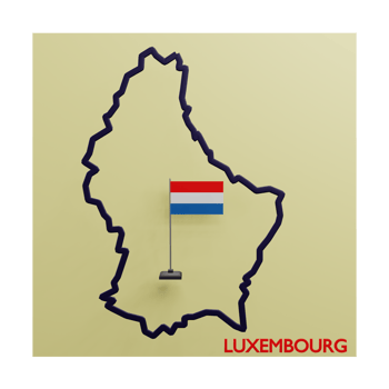 3 D illustration of Luxembourg Map icon png