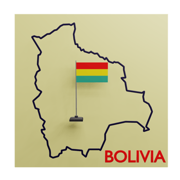 3 D illustration of Bolivia Map icon png