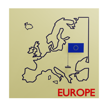 3 D illustration of Europe icon png