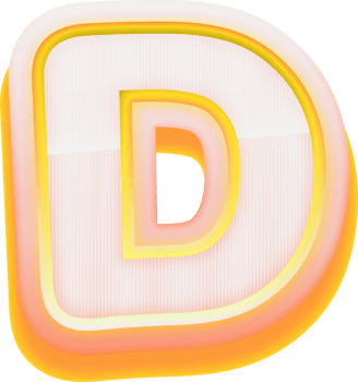 Letter D, 3D Luxury Pink Gold Alphabet png
