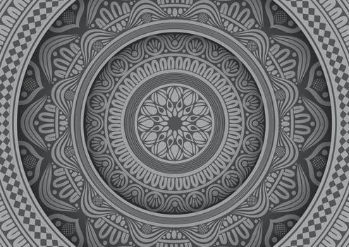 Geometry grey mandala decoration beautiful background vector