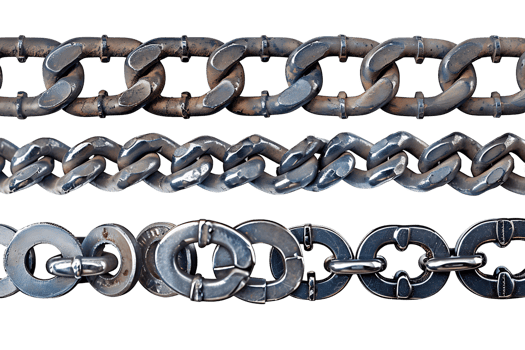 Isolated Metal Chain Border on transparent png