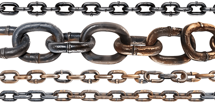 Horizontal Metal Chain on transparent Background png