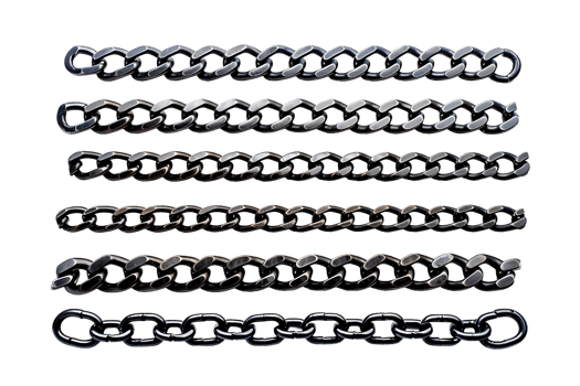 Set of Metal Chains Isolated on transparent png