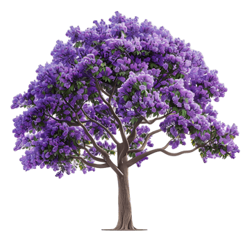 Jacaranda Mimosifolia Isolated on Transparent Cutout png